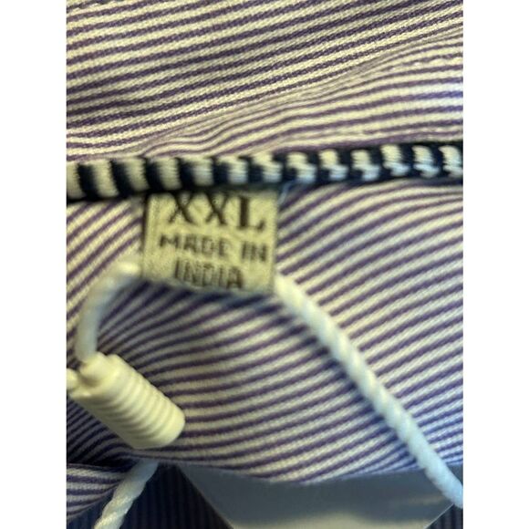Jachs Mens Purple White Stripe Short Sleeve Pockets Button Up Size XXL (5091) NW - Picture 7 of 7